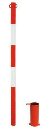 PALETTO PARAPED. ACC. VERN. BIANCO/ROSSO H.120 ø 60 MM C/BICCHIERE