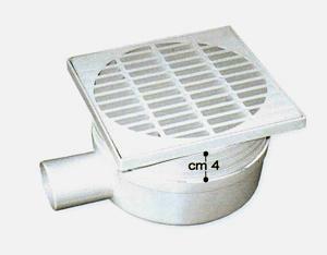 CHIUSINO SIFONATO SCARICO LATERALE TELESC. MM 150X150 ø50