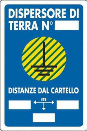 CARTELLO ALLUMINIO DISPERSORE DI TERRA CM 20X30