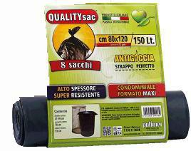 SACCO NERO PER IMMONDIZIA CM 80X110 ROTOLO DA 20 PZ