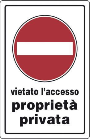 CARTELLO PVC PROPRIETA PRIVATA VIETATO L'ACCESSO CM 20X30