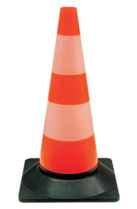 CONO BIANCO-ROSSO IN POLIETILENE H 50 CM