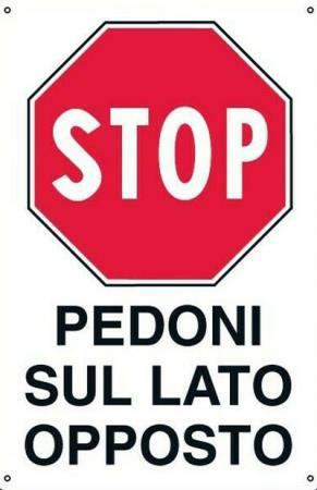 CARTELLO PEDONI LATO OPPOSTO POL. CM 60X40