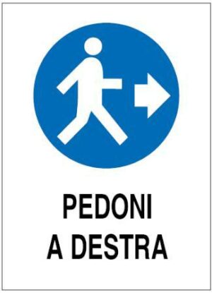 CARTELLO PEDONI DESTRA POL. CM 60X40