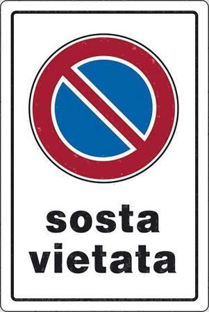 CARTELLO PVC SOSTA VIETATA CM 20X30