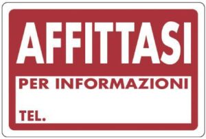 CARTELLO PVC AFFITTASI CM 20X30