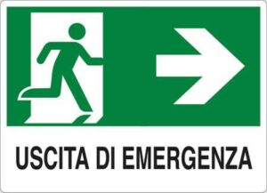 CARTELLO PVC USCITA DI EMERGENZA DX CM 20X30