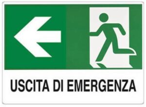 CARTELLO PVC USCITA DI EMERGENZA SX CM 20X30