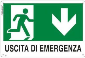 CARTELLO PVC USCITA DI EMERGENZA SOTTO CM 20X30