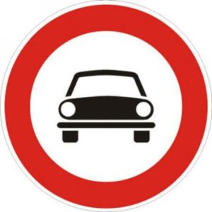 CARTELLO DIVIETO TRANSITO AUTOVETTURE ø60 CM FIG.II 58