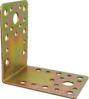 PIASTRA FISSAGGIO ANG. NERVATA 90X90X65 ZINC. GIALLO