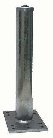 PALO DIRITTO ø80 H 500 ZINC. A CALDO PIASTRA 250X160 SP.10 TIPO A/C