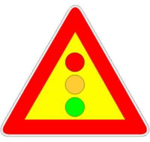 CARTELLO ATTENZIONE SEMAFORO LATO CM 90 FIG.II 404